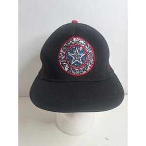 Marvel‎ Captain America Trucker Hat Black Red Snapback Comic Underbrim RN 109028